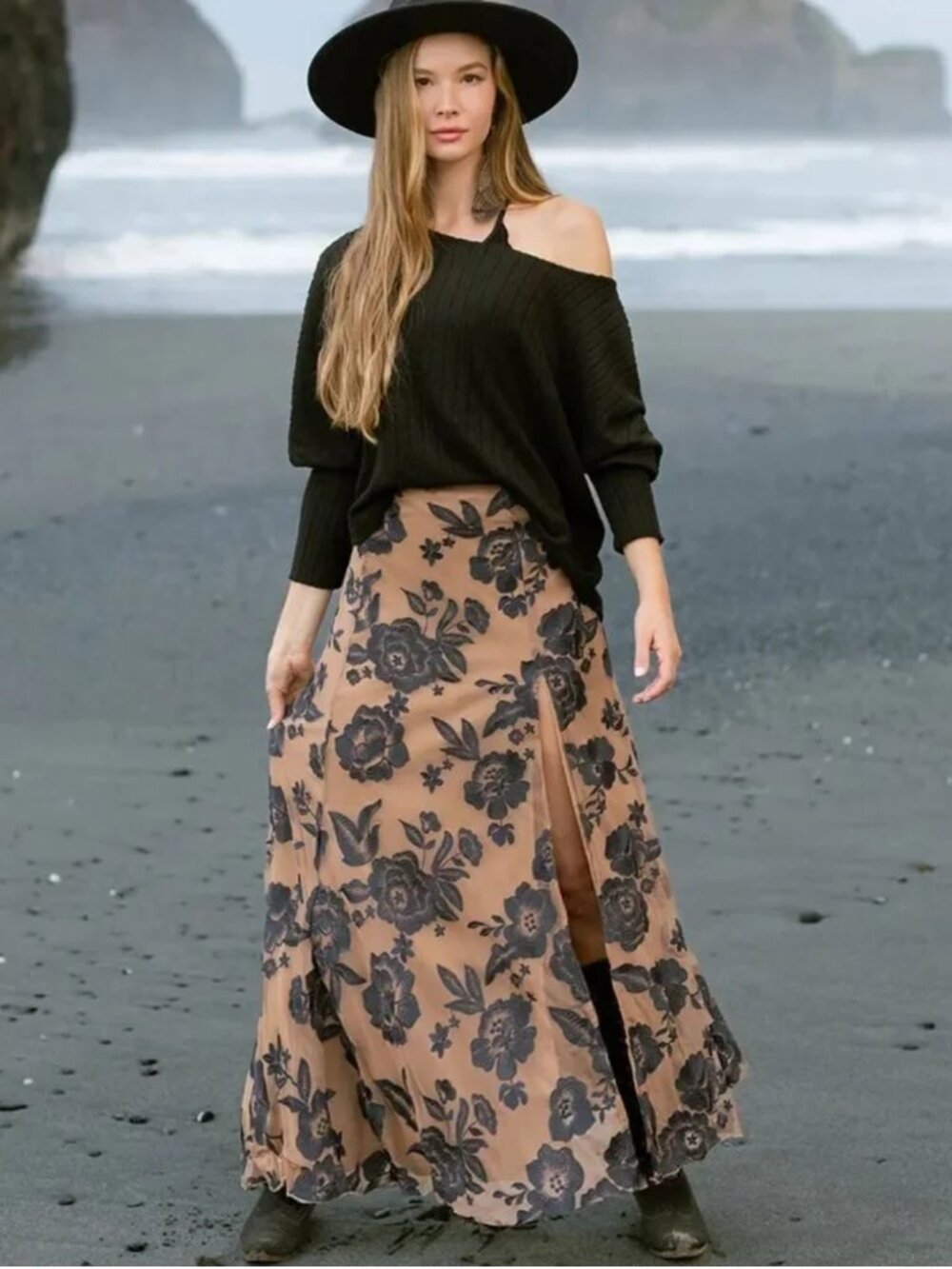 JoyFolie ALLURAH SKIRT IN CHARCOAL